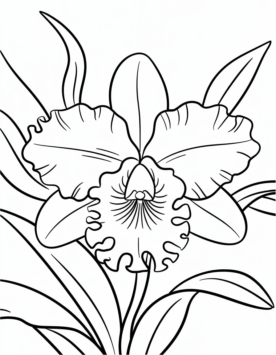 Cattleya Orchid Close-up